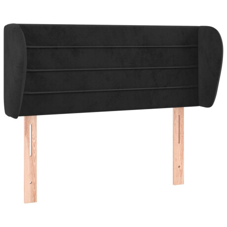 vidaXL Hoofdbord met randen 93x23x78/88 cm fluweel zwart afbeelding2 - 1