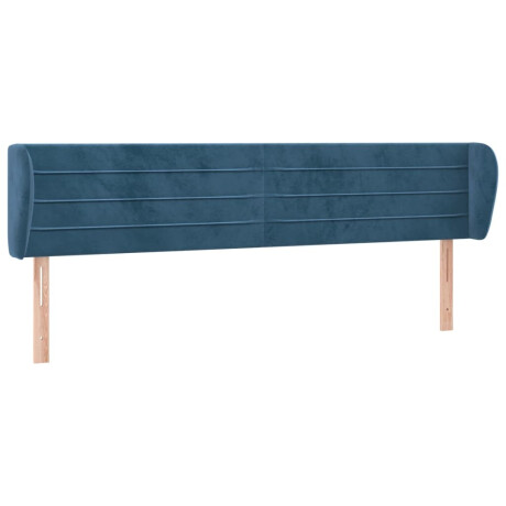 vidaXL Hoofdbord met randen 163x23x78/88 cm fluweel donkerblauw afbeelding2 - 1