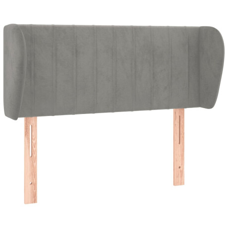 vidaXL Hoofdbord met randen 103x23x78/88 cm fluweel lichtgrijs afbeelding2 - 1
