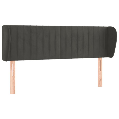 vidaXL Hoofdbord met randen 147x23x78/88 cm fluweel donkergrijs afbeelding2 - 1