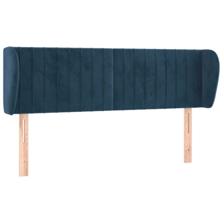 vidaXL Hoofdbord met randen 147x23x78/88 cm fluweel donkerblauw afbeelding2 - 1