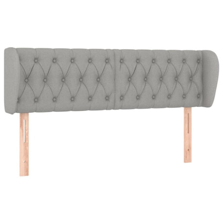 vidaXL Hoofdbord met randen 163x23x78/88 cm stof lichtgrijs afbeelding2 - 1