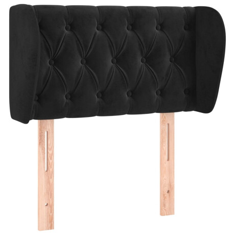 vidaXL Hoofdbord met randen 83x23x78/88 cm fluweel zwart afbeelding2 - 1