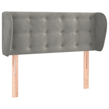 vidaXL Hoofdbord met randen 83x23x78/88 cm fluweel lichtgrijs afbeelding2 - 1