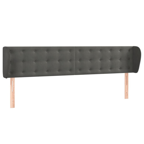 vidaXL Hoofdbord met randen 203x23x78/88 cm fluweel donkergrijs afbeelding2 - 1