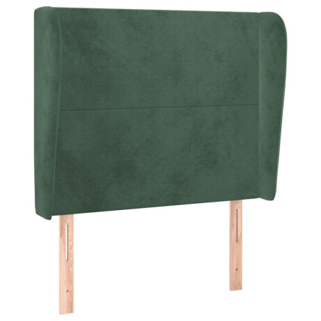 vidaXL Hoofdbord met randen 103x23x118/128 cm fluweel donkergroen afbeelding2 - 1