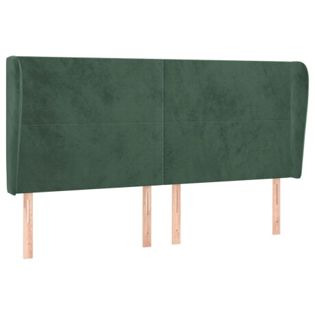 vidaXL Hoofdbord met randen 203x23x118/128 cm fluweel donkergroen afbeelding2 - 1