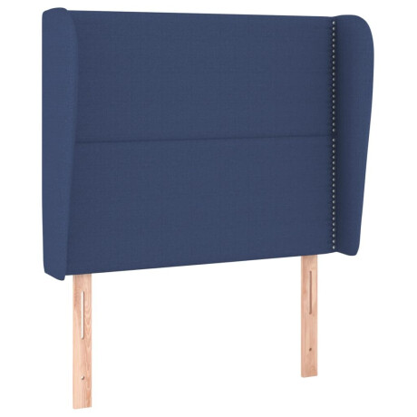 vidaXL Hoofdbord met randen 93x23x118/128 cm stof blauw afbeelding2 - 1
