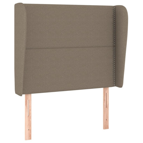vidaXL Hoofdbord met randen 103x23x118/128 cm stof taupe afbeelding2 - 1