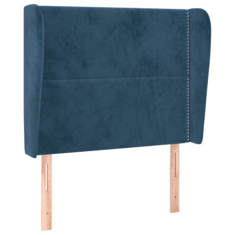 vidaXL Hoofdbord met randen 103x23x118/128 cm fluweel donkerblauw afbeelding2 - 1