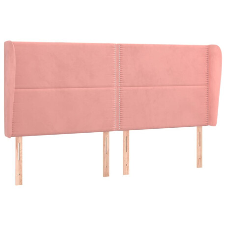 vidaXL Hoofdbord met randen 183x23x118/128 cm fluweel roze afbeelding2 - 1