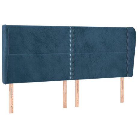 vidaXL Hoofdbord met randen 203x23x118/128 cm fluweel donkerblauw afbeelding2 - 1