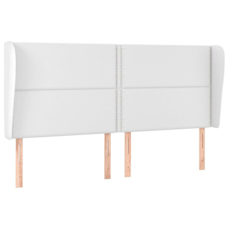 vidaXL Hoofdbord met randen 163x23x118/128 cm kunstleer wit afbeelding2 - 1