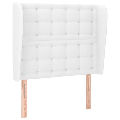 vidaXL Hoofdbord met randen 103x23x118/128 cm kunstleer wit afbeelding2 - 1