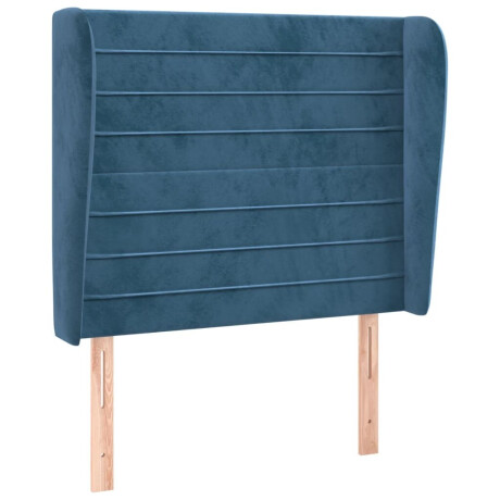 vidaXL Hoofdbord met randen 83x23x118/128 cm fluweel donkerblauw afbeelding2 - 1