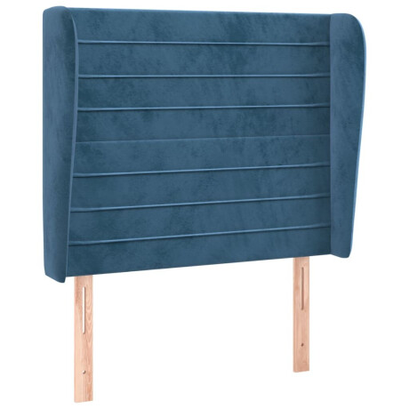 vidaXL Hoofdbord met randen 103x23x118/128 cm fluweel donkerblauw afbeelding2 - 1