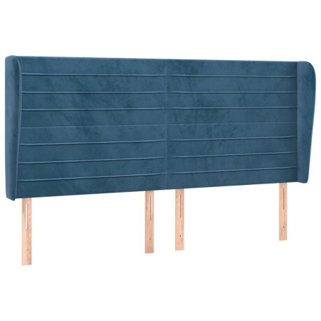 vidaXL Hoofdbord met randen 163x23x118/128 cm fluweel donkerblauw afbeelding2 - 1