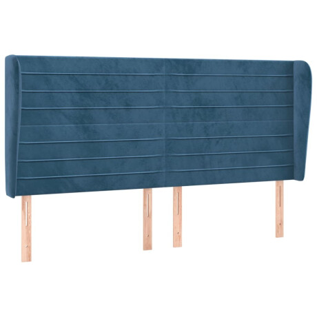 vidaXL Hoofdbord met randen 203x23x118/128 cm fluweel donkerblauw afbeelding2 - 1