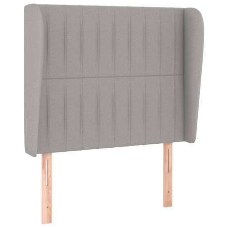 vidaXL Hoofdbord met randen 93x23x118/128 cm stof lichtgrijs afbeelding2 - 1