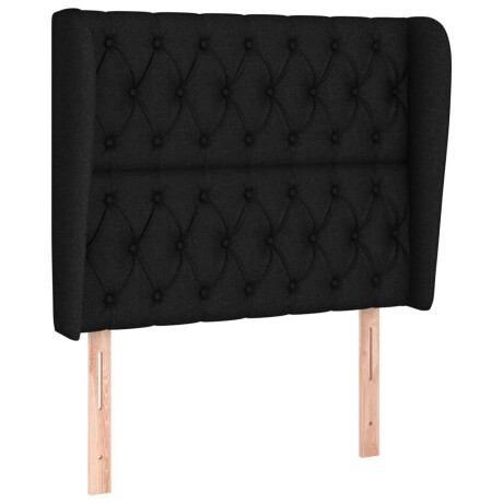 vidaXL Hoofdbord met randen 93x23x118/128 cm stof zwart afbeelding2 - 1