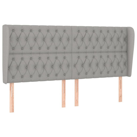 vidaXL Hoofdbord met randen 183x23x118/128 cm stof lichtgrijs afbeelding2 - 1