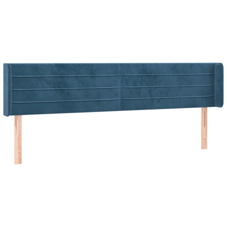 vidaXL Hoofdbord met randen 163x16x78/88 cm fluweel donkerblauw afbeelding2 - 1