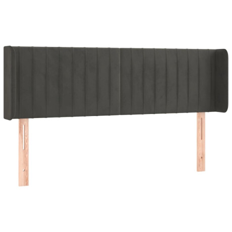 vidaXL Hoofdbord met randen 147x16x78/88 cm fluweel donkergrijs afbeelding2 - 1