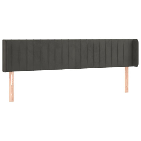 vidaXL Hoofdbord met randen 163x16x78/88 cm fluweel donkergrijs afbeelding2 - 1