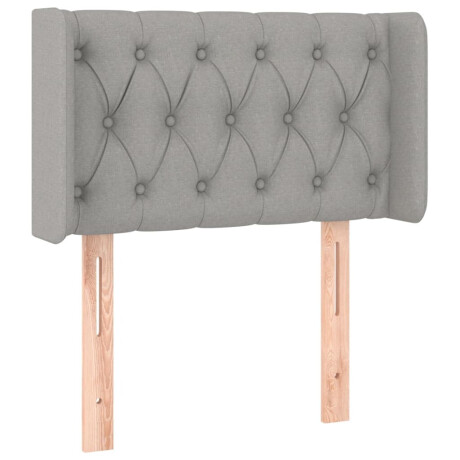 vidaXL Hoofdbord met randen 83x16x78/88 cm stof lichtgrijs afbeelding2 - 1