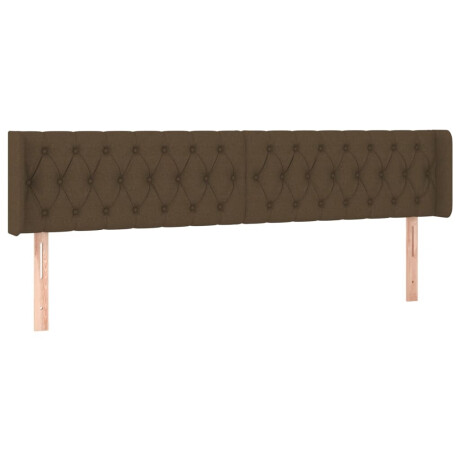 vidaXL Hoofdbord met randen 203x16x78/88 cm stof donkerbruin afbeelding2 - 1