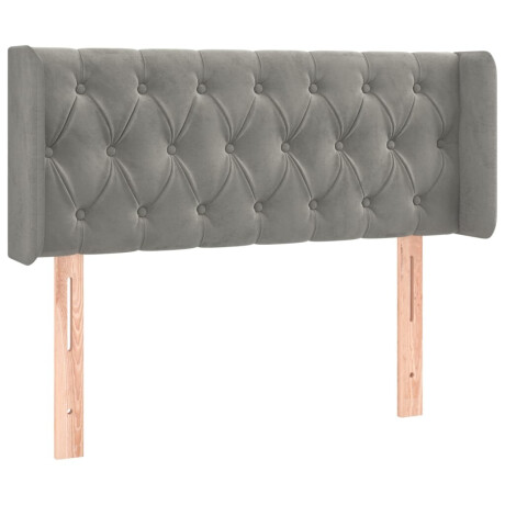 vidaXL Hoofdbord met randen 93x16x78/88 cm fluweel lichtgrijs afbeelding2 - 1