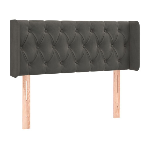 vidaXL Hoofdbord met randen 93x16x78/88 cm fluweel donkergrijs afbeelding2 - 1