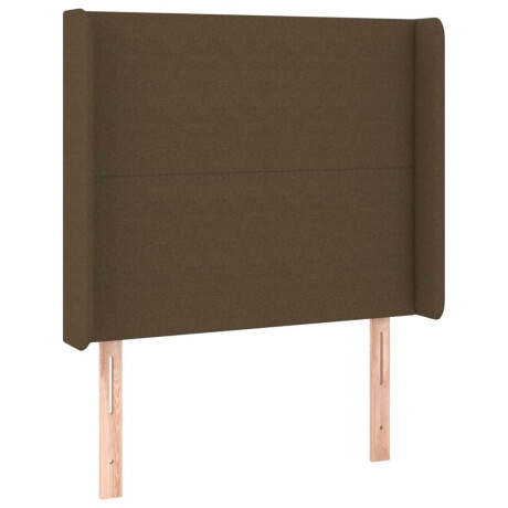 vidaXL Hoofdbord met randen 83x16x118/128 cm stof donkerbruin afbeelding2 - 1
