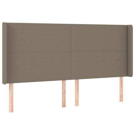vidaXL Hoofdbord met randen 183x16x118/128 cm stof taupe afbeelding2 - 1