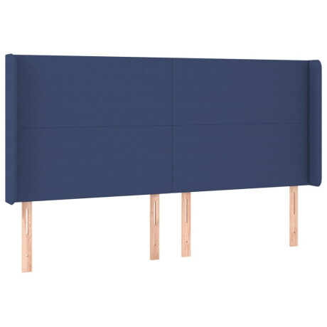 vidaXL Hoofdbord met randen 183x16x118/128 cm stof blauw afbeelding2 - 1