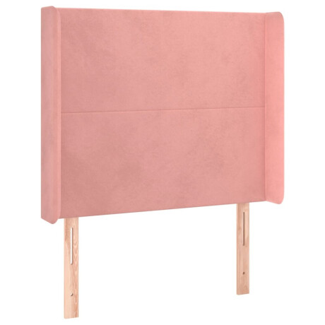 vidaXL Hoofdbord met randen 103x16x118/128 cm fluweel roze afbeelding2 - 1