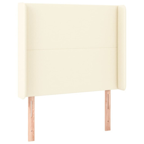 vidaXL Hoofdbord met randen 103x16x118/128 cm kunstleer crèmekleurig afbeelding2 - 1