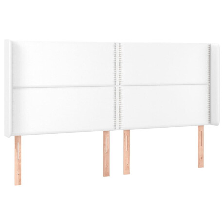 vidaXL Hoofdbord met randen 163x16x118/128 cm kunstleer wit afbeelding2 - 1