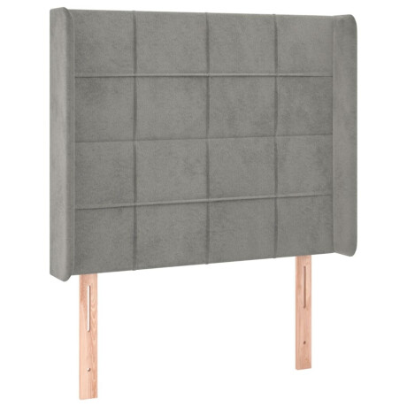 vidaXL Hoofdbord met randen 83x16x118/128 cm fluweel lichtgrijs afbeelding2 - 1