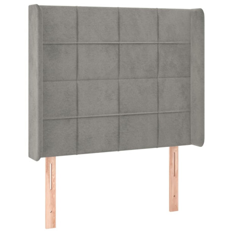 vidaXL Hoofdbord met randen 93x16x118/128 cm fluweel lichtgrijs afbeelding2 - 1