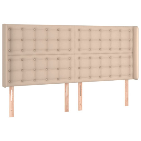 vidaXL Hoofdbord met randen 183x16x118/128cm kunstleer cappuccinokleur afbeelding2 - 1