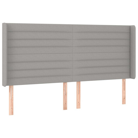 vidaXL Hoofdbord met randen 163x16x118/128 cm stof lichtgrijs afbeelding2 - 1