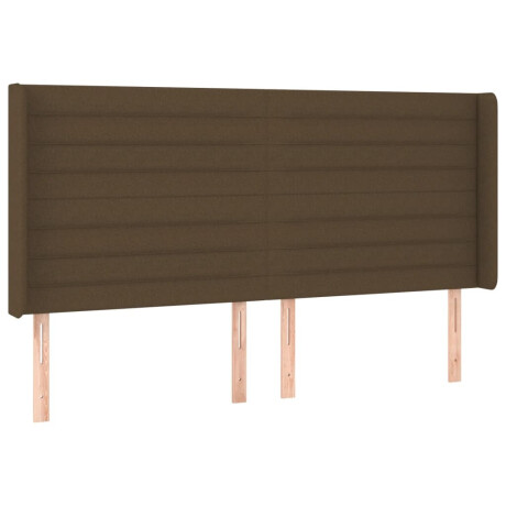 vidaXL Hoofdbord met randen 183x16x118/128 cm stof donkerbruin afbeelding2 - 1