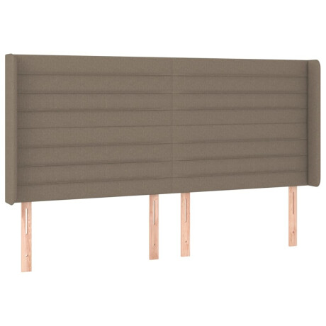 vidaXL Hoofdbord met randen 183x16x118/128 cm stof taupe afbeelding2 - 1