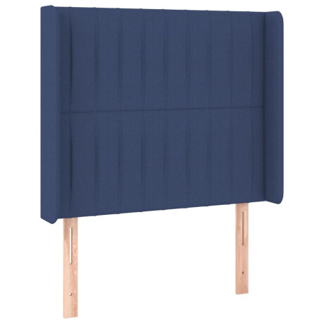vidaXL Hoofdbord met randen 83x16x118/128 cm stof blauw afbeelding2 - 1