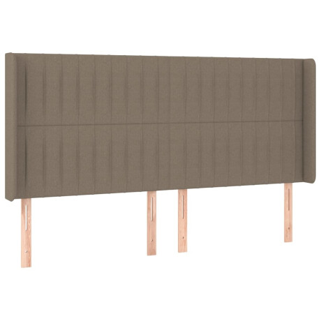vidaXL Hoofdbord met randen 163x16x118/128 cm stof taupe afbeelding2 - 1