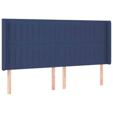 vidaXL Hoofdbord met randen 183x16x118/128 cm stof blauw afbeelding2 - 1