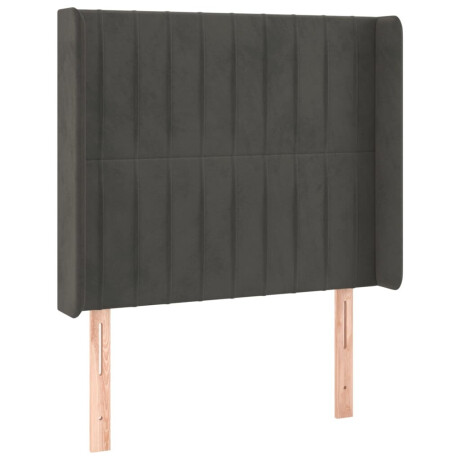 vidaXL Hoofdbord met randen 93x16x118/128 cm fluweel donkergrijs afbeelding2 - 1