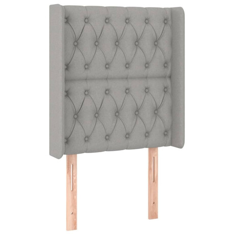 vidaXL Hoofdbord met randen 83x16x118/128 cm stof lichtgrijs afbeelding2 - 1