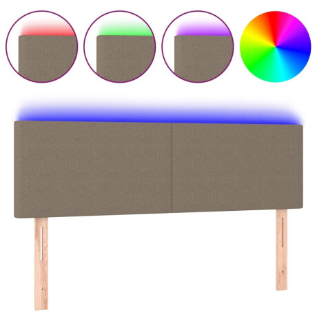 vidaXL Hoofdbord LED 144x5x78/88 cm stof taupe afbeelding2 - 1